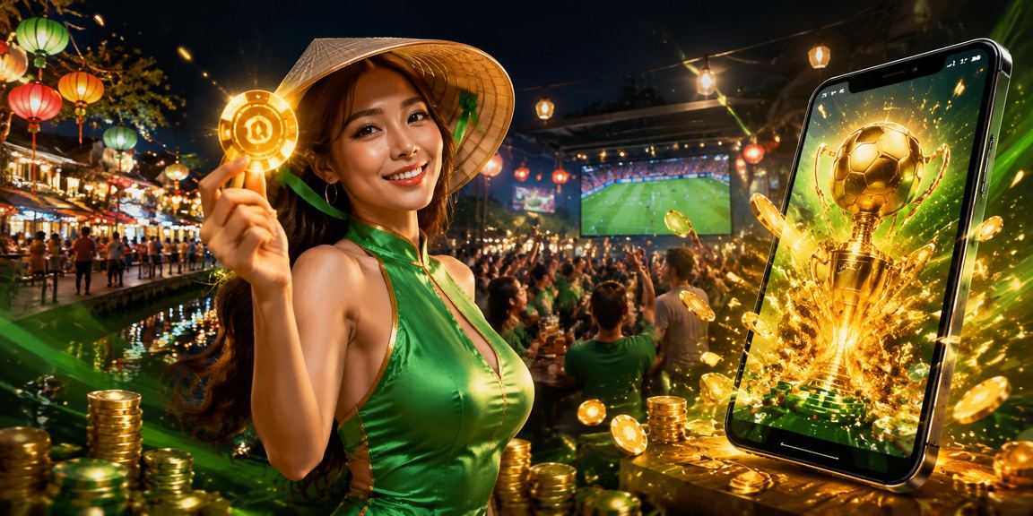 Du khách trải nghiệm cá cược casino trên điện thoại tại Phú Quốc với hình ảnh nón lá