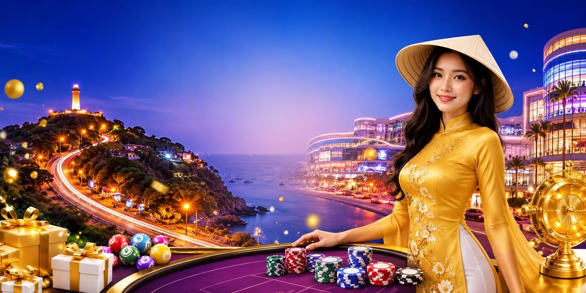 Cảnh biển Vũng Tàu về chiều với người dùng đang xem kết quả xổ số và cá cược trực tuyến